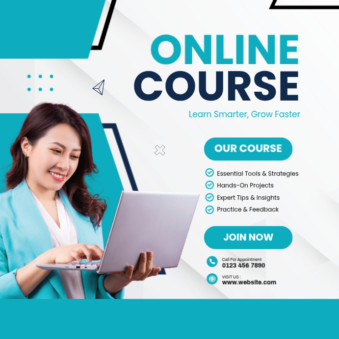 Discount Course Post White Online Course Promotion Instagram Post Template | PosterMyWall