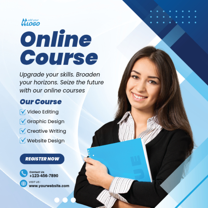 Modèle White Online Course Promotion Instagram Post | PosterMyWall