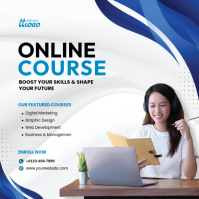 White Online Course Promotion Instagram Post template