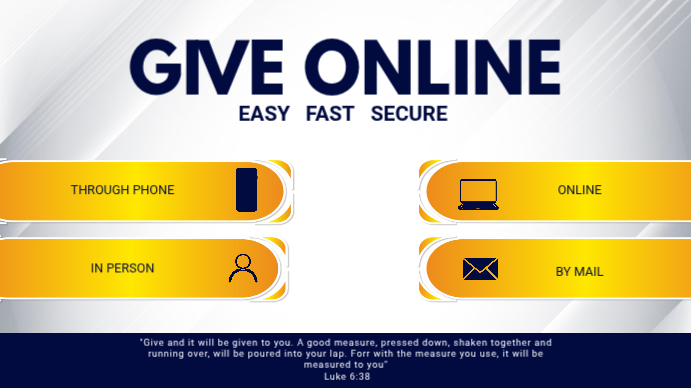 White Online Giving Digital Display Template | PosterMyWall