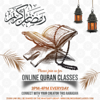 White Online Quran Classes Logo template
