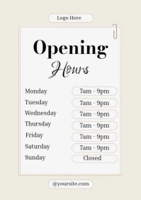 White  Opening Hours A2 template