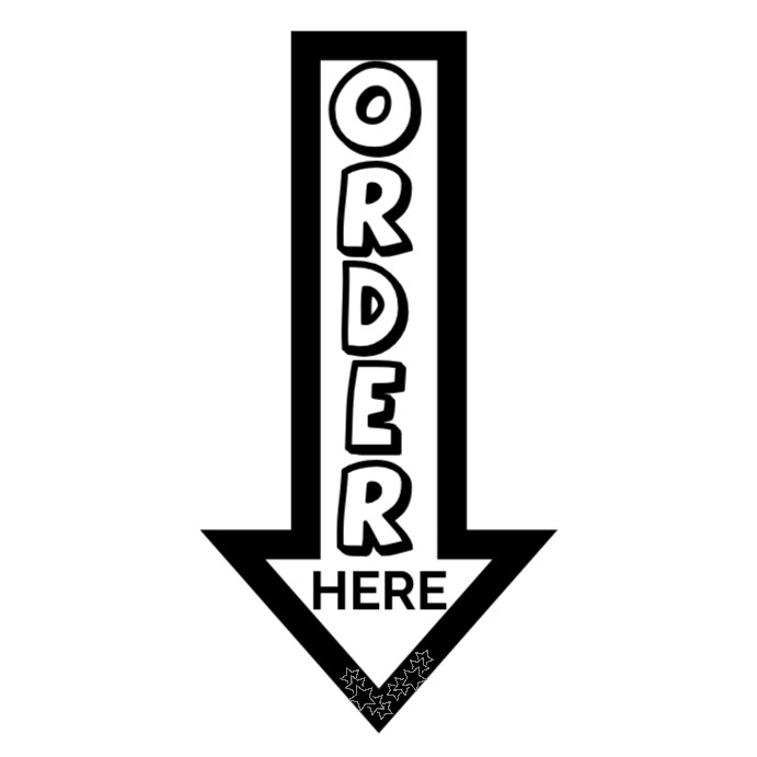 White Order Here Directional Arrow Square (1:1) template