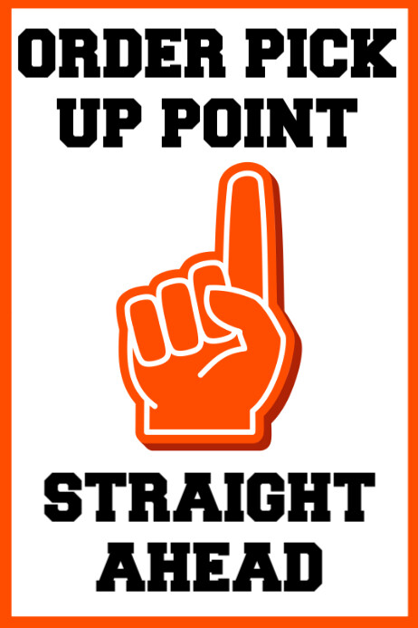 White Order Pick Up Point  Poster template