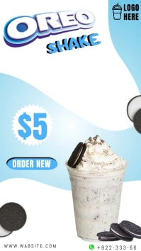 White Oreo Milkshake Flyer Instagram Post template