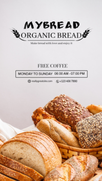 White Organic Bread Promotion Instagram Story Template