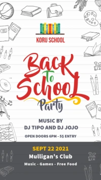 White paper back to school party invite story História do Instagram template