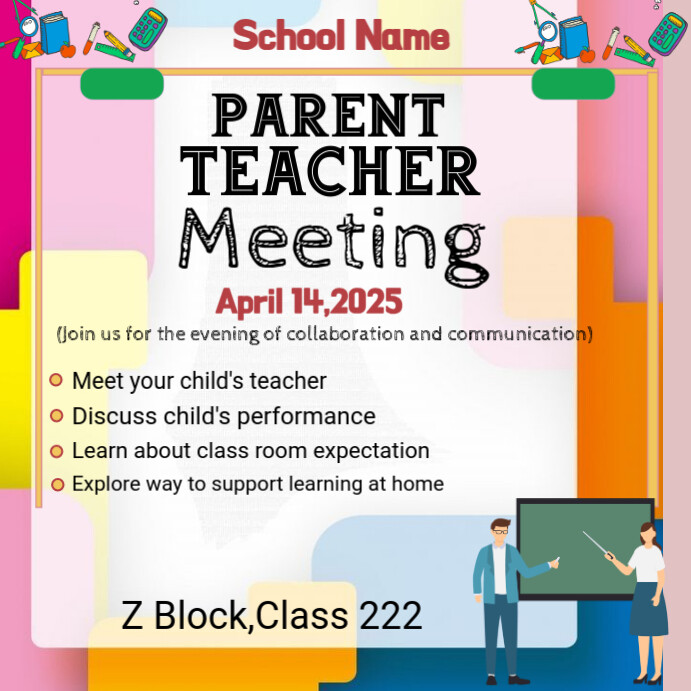 Plantilla de White Parent Teacher Meeting Instagram Post | PosterMyWall