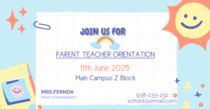 White  Parent Teacher Orientation Facebook Shared Image template