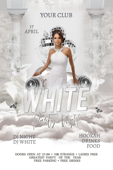 White Party Banner 4' × 6' template