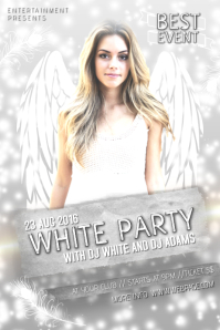 white party event affair concert poster template