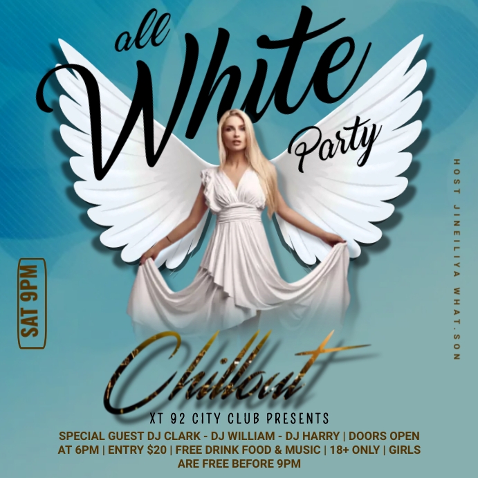 white party poster template