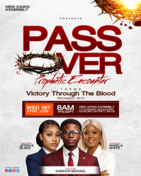 White Passover Service Flyer  Instagram Portrait template