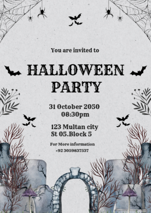White Pastel #halloween A6 template
