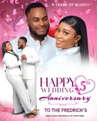 White Pastel 5th Wedding Anniversary Template  Instagram Portrait
