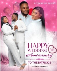 White Pastel 5th Wedding Anniversary Template Instagram Portrait