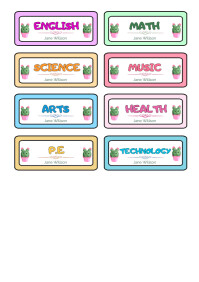 Subject Box Template Subject Labels Template - Unicorn Inspired | PosterMyWall