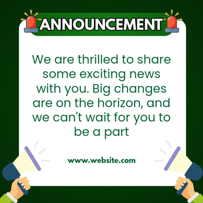 White Pastel Announcement Notification Posters Instagram Post Template ...