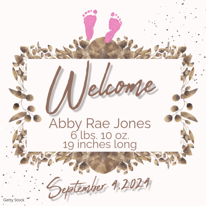 White Pastel Baby Announcement Instagram Post Template | PosterMyWall