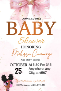 White Pastel Baby Shower Design Templates  Poster