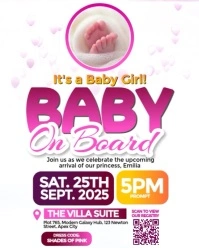 White Pastel Baby Shower Invitation Template  Instagram Portrait