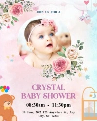 White Pastel Baby Shower Template  Instagram Portrait