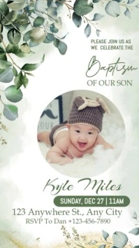 White Pastel Baptism  Tiktok Video template