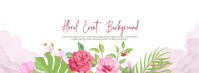 White Pastel Beautiful Floral Event Gathering Background Foto Sampul Facebook template