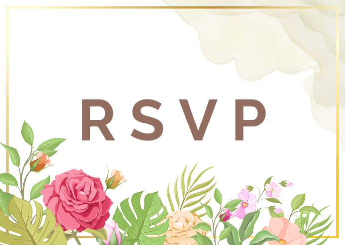 White Pastel Beautiful Floral Rsvp Menu Card Template Kartu Pos Postal