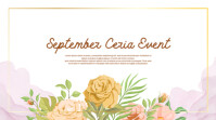 White Pastel Beautiful Floral September Ceria Event Background Tampilan Digital (16:9) template