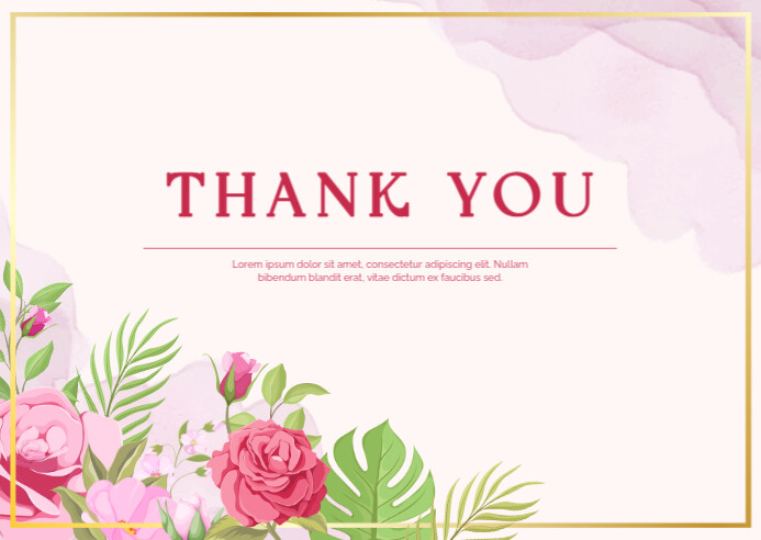 White Pastel Beautiful Floral Thank You Card Kartu Pos Postal template