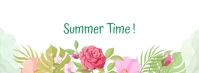 White Pastel Beautiful Summer Floral Background Banner Template Facebook Cover Photo