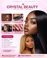White Pastel Beauty Makeup Salon Flyer  Instagram Portrait template