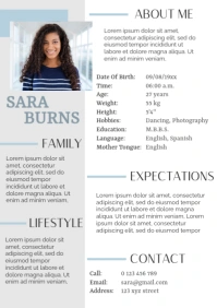 White Pastel Biodata A4 template