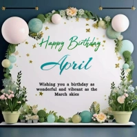 White Pastel Birthday Card Logo template