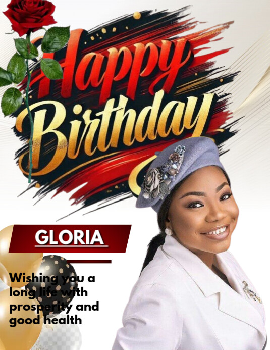 White Pastel Birthday Design  Flyer (us Letter) template