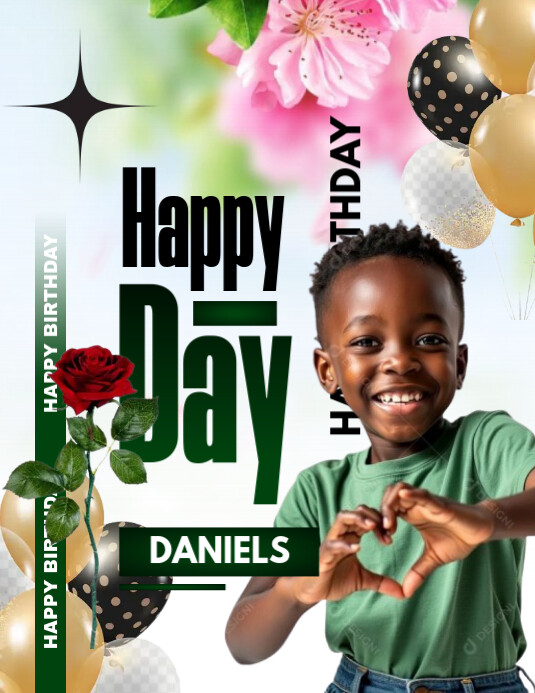 White Pastel Birthday Design  Flyer (us Letter) template