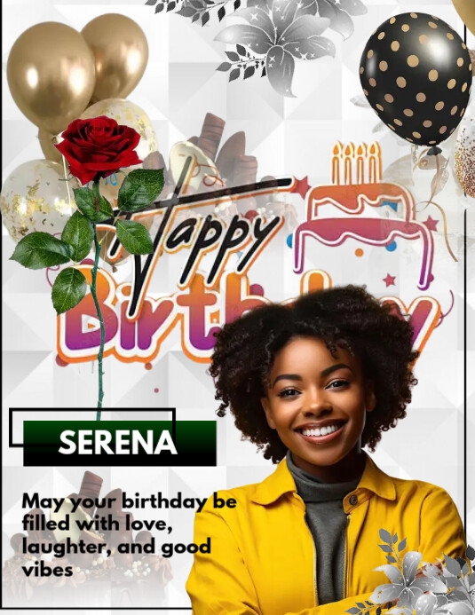 White Pastel Birthday Design  Flyer (us Letter) template