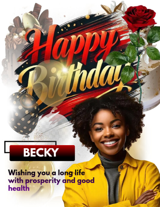 White Pastel Birthday Design  Flyer (us Letter) template