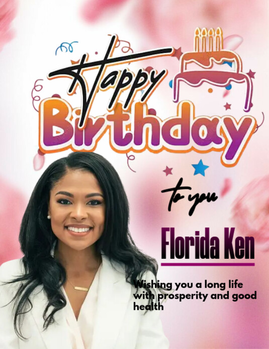 White Pastel Birthday Design  Flyer (us Letter) template