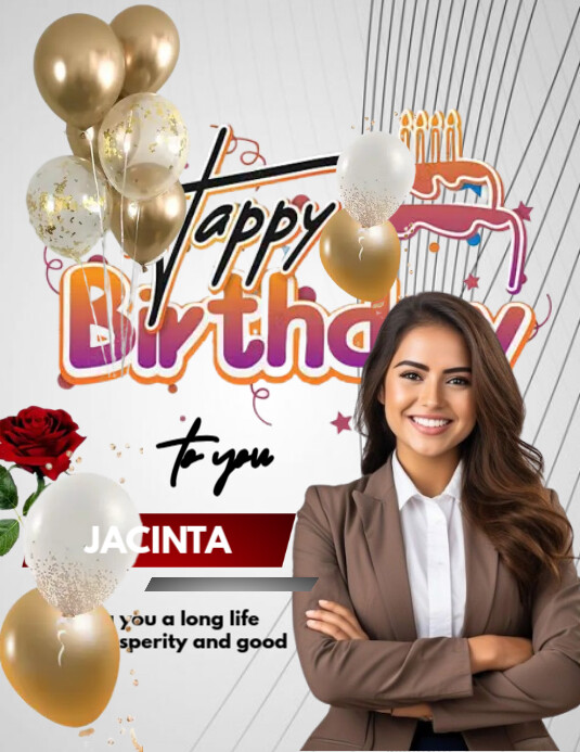 White Pastel Birthday Flyer  Flyer (us Letter) template