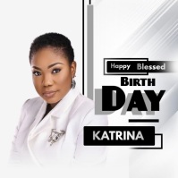 White Pastel Birthday Flyer  Logo template