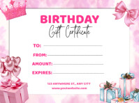 Белый Birthday Gift Certificate Presentation Template