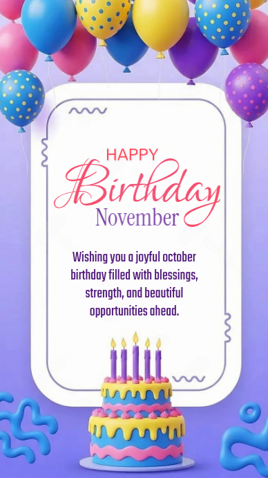 White Pastel Birthday Greeting Poster Digital Display Template ...