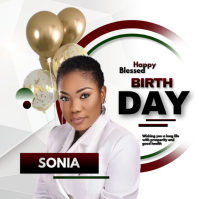 White Pastel Birthday  Logo โลโก้ template