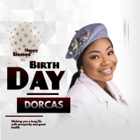 White Pastel Birthday  Logo template