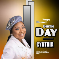 White Pastel Birthday  Logo template