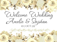 White Pastel Boda Yard Sign Rótulo de jardín template