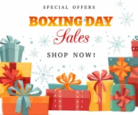 White Pastel Boxing Day Sales  Large Rectangle template