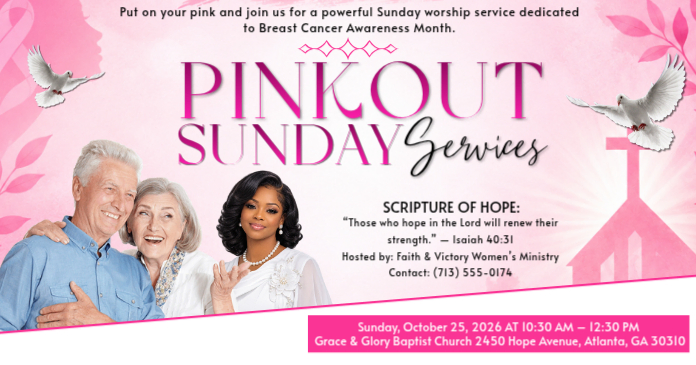 White Pastel Breast Cancer Awareness Church Service Facebook Shared ...
